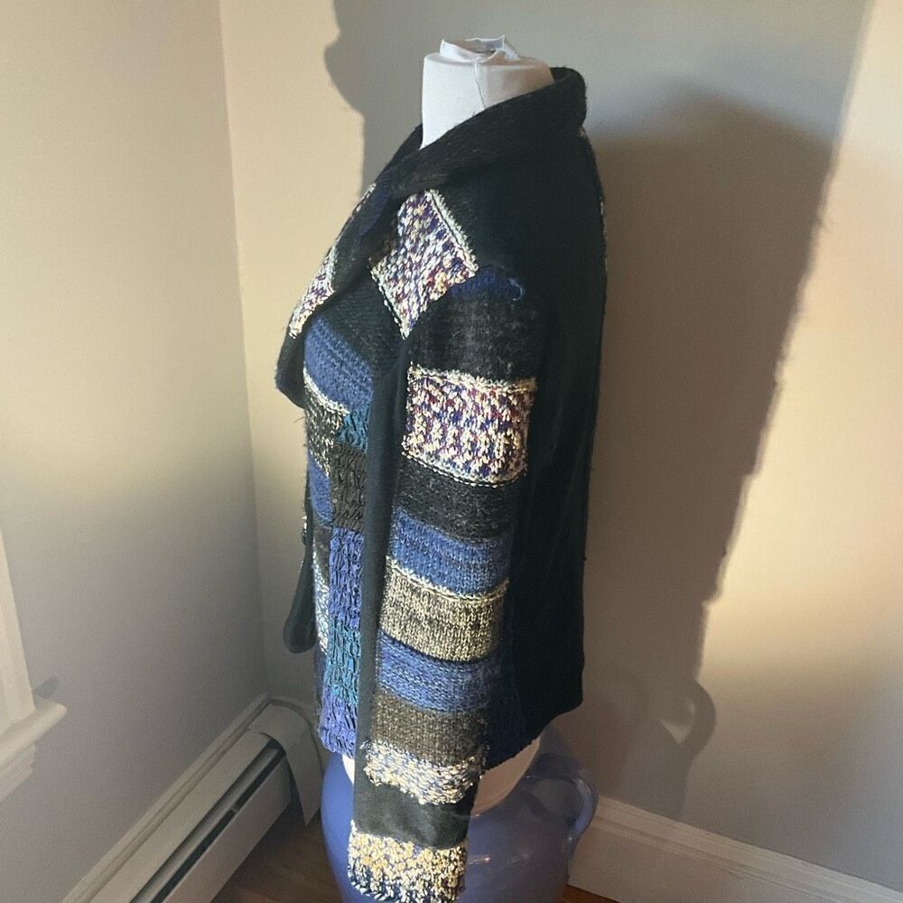 Kaktus Mix Media Patchwork Blazer, Large. Blue. Cottagecore #countrycore funky! - Picture 7 of 16